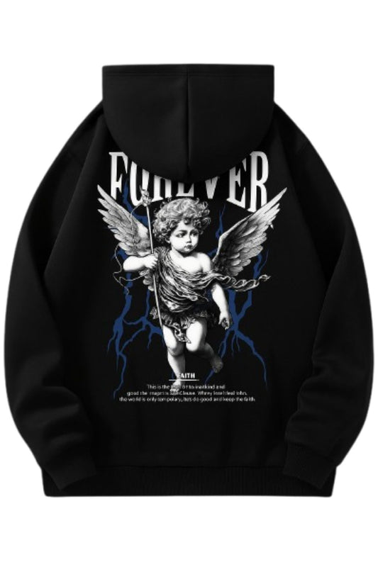 Hoodie Forever Angel Blakc Oversize